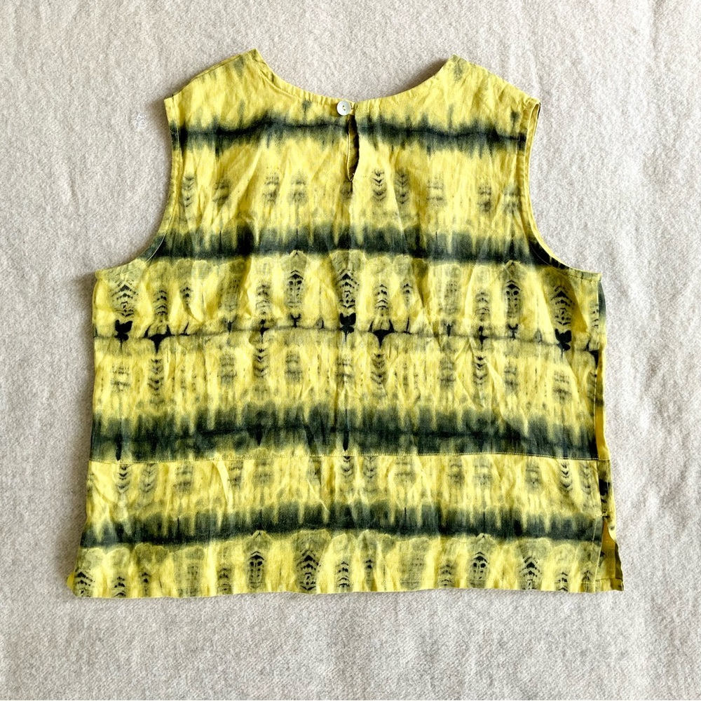 Bryn Walker boxy linen tunic in oriole linen tie dye print - Picture 8 of 10
